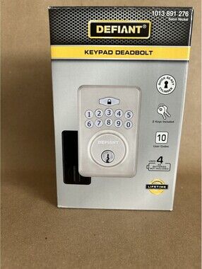Defiant Radius Keypad Deadbolt Satin Nickel Single Cylinder Electronic Door Lock